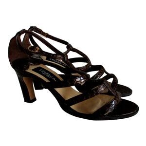 Tribeca New York Women's Brown Strappy High Heel Shoes Size 8.5M